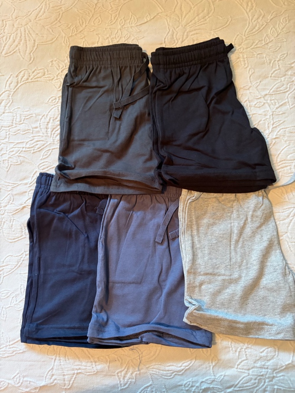 H&M 4T boys new Casual Drawstring Lounge Shorts - Mixed Neutral Pack